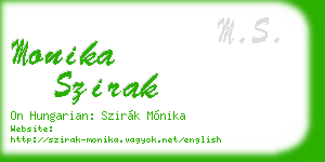monika szirak business card