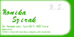 monika szirak business card